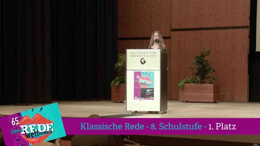 Read more about the article 1. Platz Klassische Rede, 8.Schulstufe 2018
