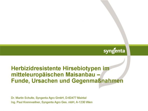 Herbizidresistente Hirsebiotypen im mitteleuropäischen Maisanbau