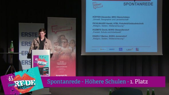 Burgenländischer Redewettbewerb 2018 – 1. Platz Spontanrede – höhere Schulen