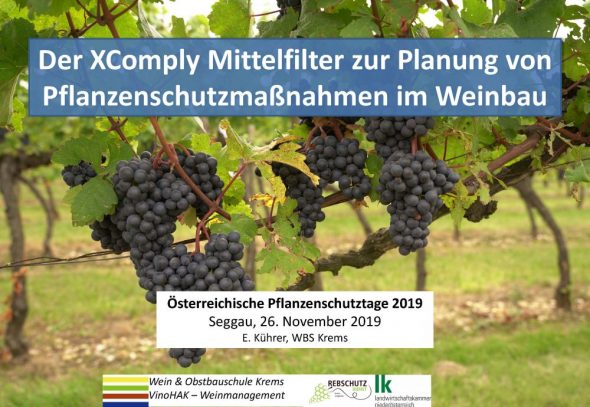 Der XComply Mittelfilter zur Planung von Pflanzenschutzmaßnahmen im Weinbau