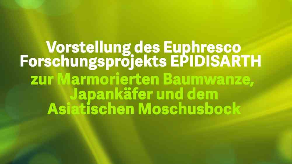 Vorstellung des Euphresco Forschungsprojekts EPIDISARTH