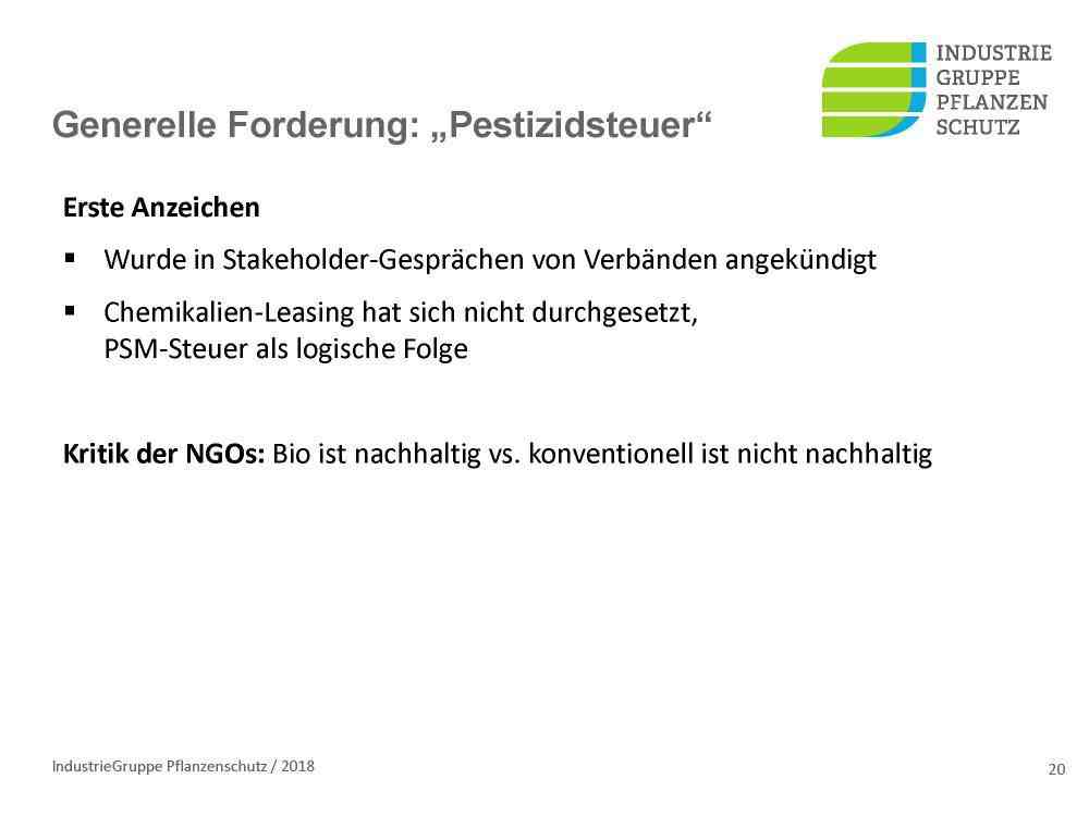 Mehr über den Artikel erfahren Generelle Forderung: Pestizidsteuer
