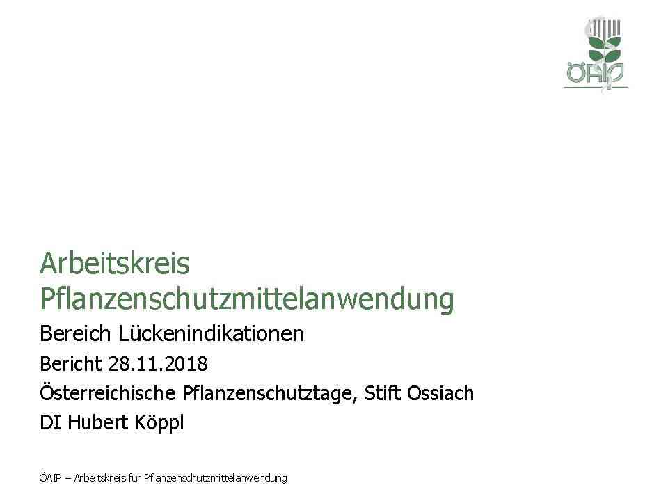 Read more about the article Arbeitskreis Pflanzenschutzmittelanwendung