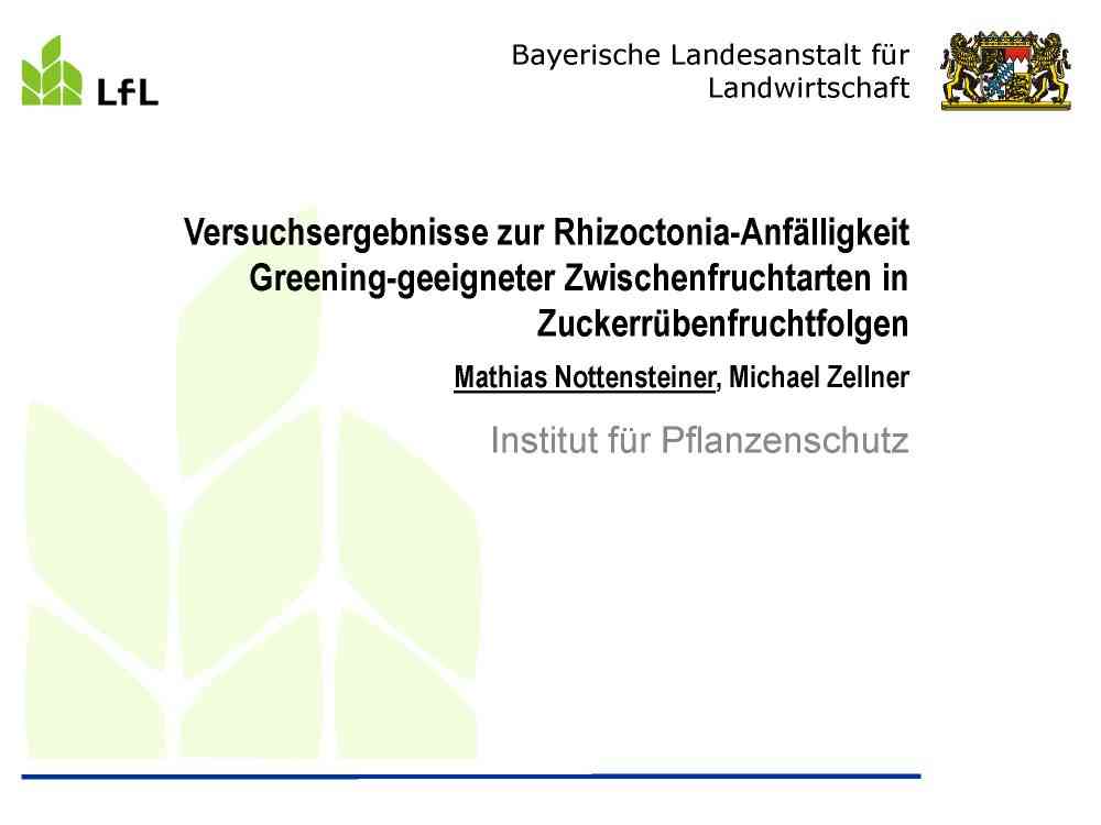 Mehr über den Artikel erfahren Versuchsergebnisse zur Rhizoctonia-Anfälligkeit