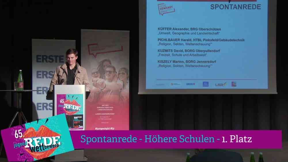 Burgenländischer Redewettbewerb 2018 – 1. Platz Spontanrede – höhere Schulen