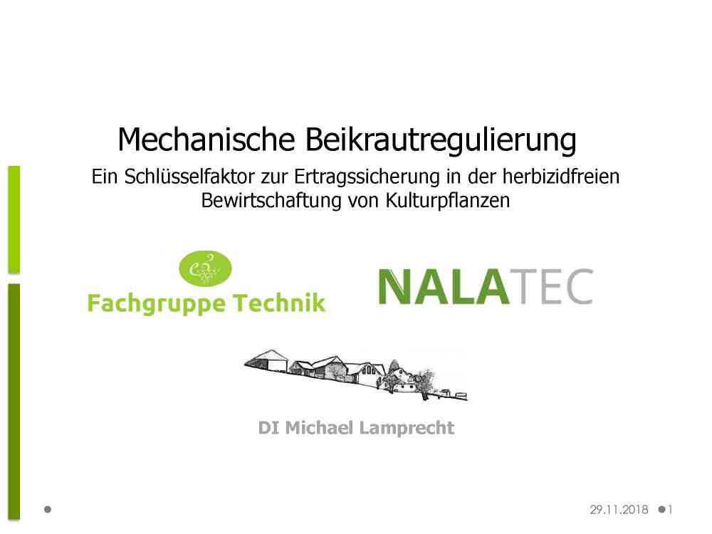 Mehr über den Artikel erfahren Mechanische Beikrautregulierung