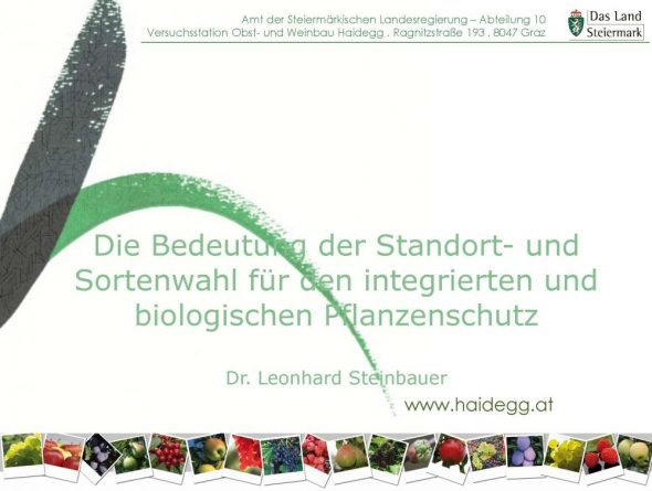 Die Bedeutung der Standort-und Sortenwahl für den integrierten und biologischen Pflanzenschutz