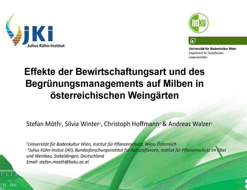 Read more about the article Effekte der Bewirtschaftungsart und des Begrünungsmanagements auf Milben in österreichischen Weingärten