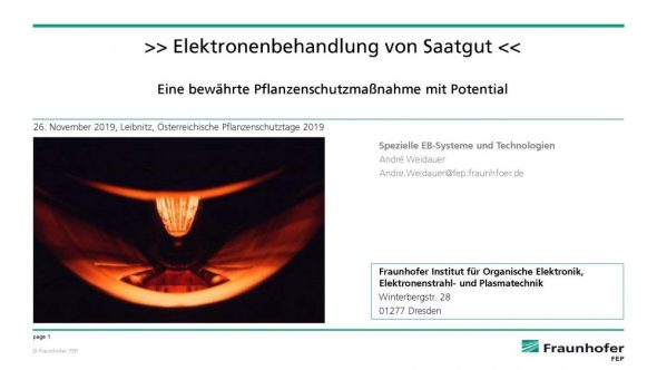 Elektronenbehandlung von Saatgut