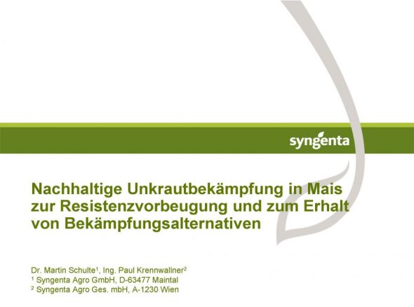 Nachhaltige Unkrautbekämpfung in Mais zur Resistenzvorbeugung und zum Erhalt von Bekämpfungsalternativen